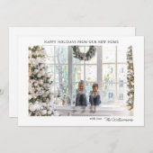 Moderne kerstfoto van nieuw thuisadres feestdagenkaart (Voorkant / Achterkant)