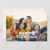 Moderne  kerstfoto van typografie feestdagenkaart (Voorkant)