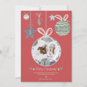 Moderne kerstfoto-versiering voor kerst feestdagenkaart (Voorkant)