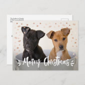 Moderne kerstfoto voor penseel script feestdagenkaart (Voorkant / Achterkant)