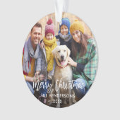 Moderne kerstfoto voor penseel script ornament (voorkant)