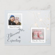 Moderne kerstfoto Zwangerschap Aankondiging