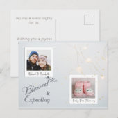 Moderne kerstfoto Zwangerschap Aankondiging (Voorkant / Achterkant)