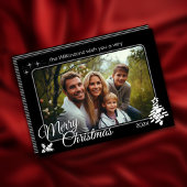 Moderne Kerstfoto Zwart Vakantie Kaart