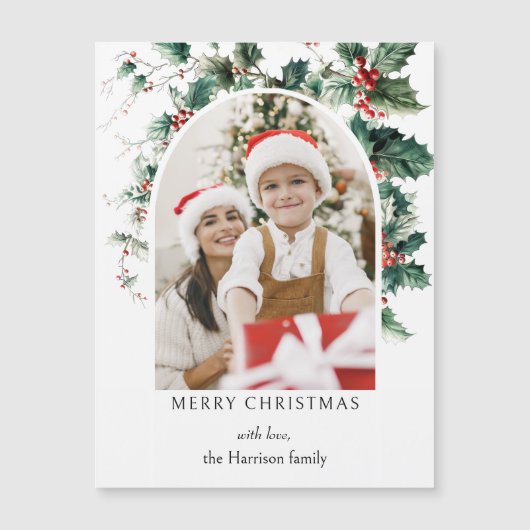 Moderne Kerstfotoboog w / Holly (Voorkant)