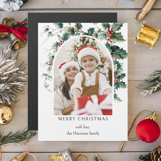 Moderne Kerstfotoboog w / Holly