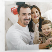 Moderne Kerstfotoboog w / Holly Drieluik Kaart (Binnenzijde eerst)