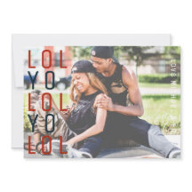 Moderne kerstfotoCARD LOL niet Ho Ho