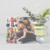 Moderne kerstfotoCARD LOL niet Ho Ho Feestdagenkaart (Staand voorkant)