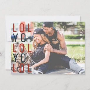 Moderne kerstfotoCARD LOL niet Ho Ho Feestdagenkaart