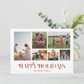 Moderne kerstfotocollage feestdagenkaart (Staand voorkant)