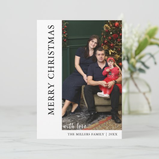 Moderne kerstfotocollage kaart (Staand voorkant)