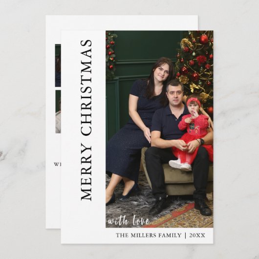 Moderne kerstfotocollage kaart (Voorkant / Achterkant)