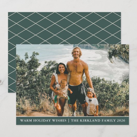 Moderne kerstfotofeestdag Kaart (Voorkant / Achterkant)