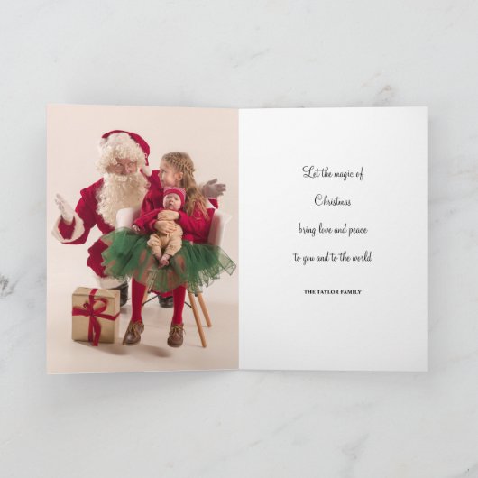 Moderne kerstfotofeestdag Kaart (Binnen)