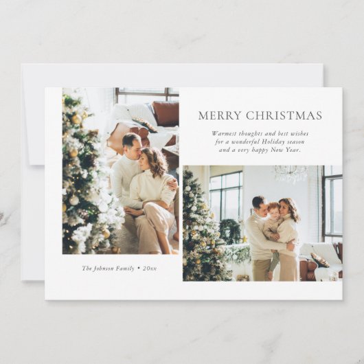 Moderne kerstfotofeestdag Kaart (Voorkant)