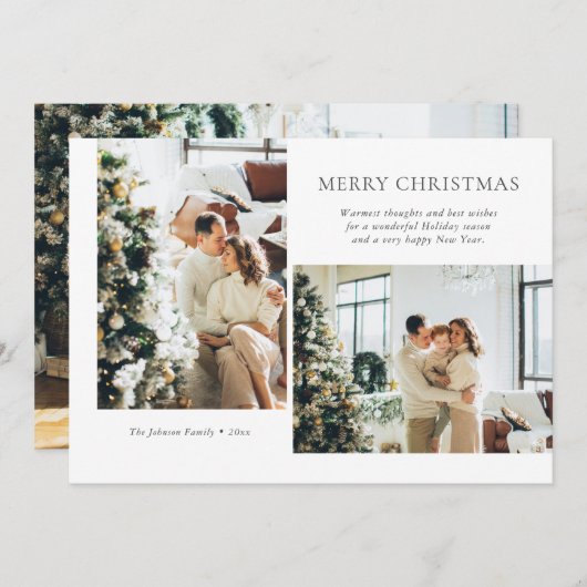 Moderne kerstfotofeestdag Kaart (Voorkant / Achterkant)