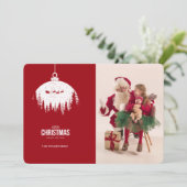 Moderne kerstfotofeestkaart feestdagenkaart (Staand voorkant)