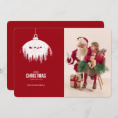 Moderne kerstfotofeestkaart feestdagenkaart (Voorkant / Achterkant)