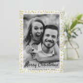 Moderne kerstfotofeestkaart feestdagenkaart (Staand voorkant)