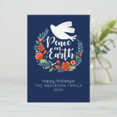 Moderne kerstfotofeestkaart feestdagenkaart (Staand voorkant)