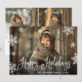 Moderne kerstfotografie feestdagenkaart