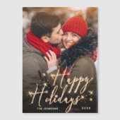 Moderne kerstfotoholiday Magnetic Card (Voorkant)