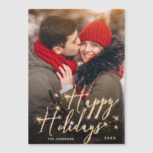 Moderne kerstfotoholiday Magnetic Card (Voorkant)
