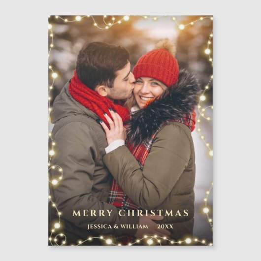 Moderne kerstfotoholiday Magnetic Card (Voorkant)