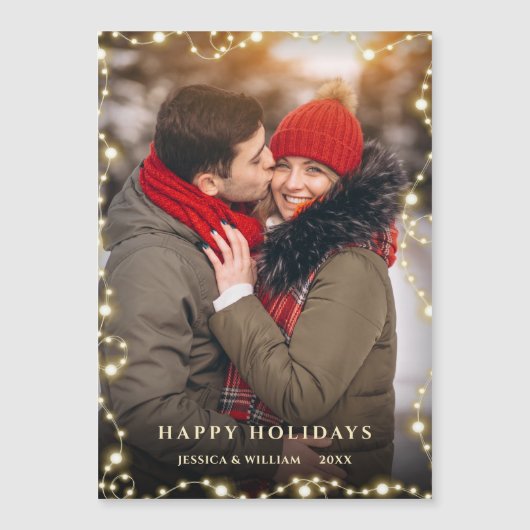 Moderne kerstfotoholiday Magnetic Card (Voorkant)