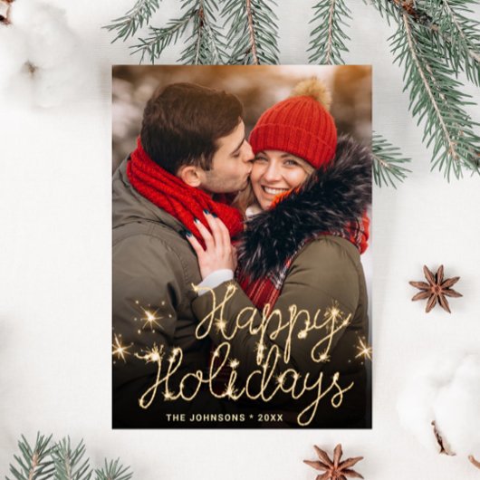 Moderne kerstfotoholiday Magnetic Card