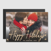 Moderne kerstfotoholiday Magnetic Card (Voorkant / Achterkant)