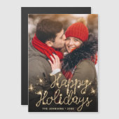 Moderne kerstfotoholiday Magnetic Card (Voorkant / Achterkant)