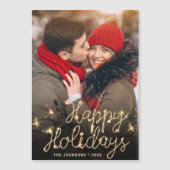 Moderne kerstfotoholiday Magnetic Card (Voorkant)