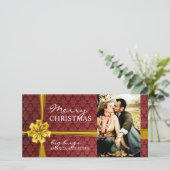 Moderne kerstfotokaart feestdagenkaart (Staand voorkant)