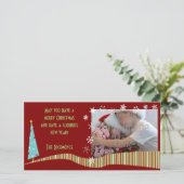 Moderne kerstfotokaart feestdagenkaart (Staand voorkant)