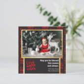 Moderne kerstfotokaart Fun Winter Cozy Vibes Feestdagenkaart (Staand voorkant)