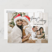 Moderne kerstfotokaart met instapmodel feestdagenkaart (Voorkant / Achterkant)