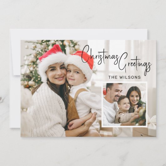 Moderne kerstfotokaart met instapmodel feestdagenkaart (Voorkant)