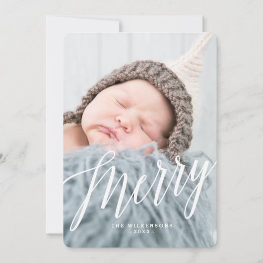 Moderne kerstfotokaart voor Merry Feestdagenkaart (Voorkant)