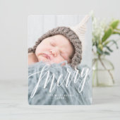 Moderne kerstfotokaart voor Merry Feestdagenkaart (Staand voorkant)