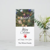 Moderne kerstfotokaart voor Merry Feestdagenkaart (Staand voorkant)