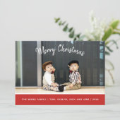 Moderne kerstfotokaart voor Merry Feestdagenkaart (Staand voorkant)