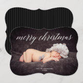 Moderne kerstfotokaart voor Merry Feestdagenkaart (Voorkant / Achterkant)