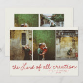 Moderne kerstfotokaart voor religieuze doeleinden kaart (Voorkant / Achterkant)