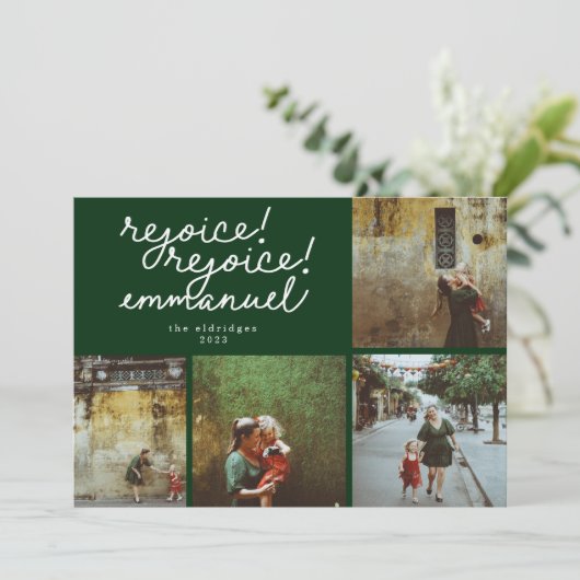 Moderne kerstfotokaart voor religieuze doeleinden kaart (Staand voorkant)