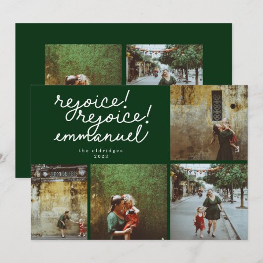 Moderne kerstfotokaart voor religieuze doeleinden kaart (Voorkant / Achterkant)