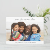 Moderne kerstfotokaart voor religieuze liefde en v kaart (Staand voorkant)