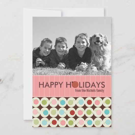 Moderne kerstfotokaarten {5 x 7} feestdagenkaart (Voorkant)