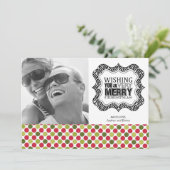 Moderne kerstfotokaarten feestdagenkaart (Staand voorkant)